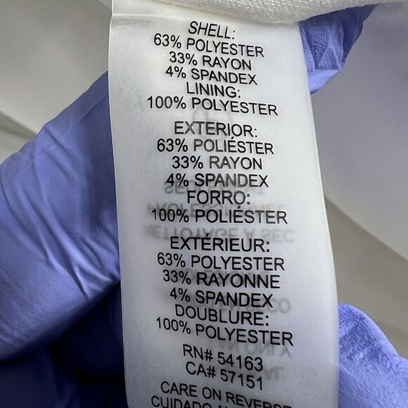 Calvin Klein NEW Women 14 White Collarless Zip Front Long Blazer Jacket Timeless - Picture 14 of 16